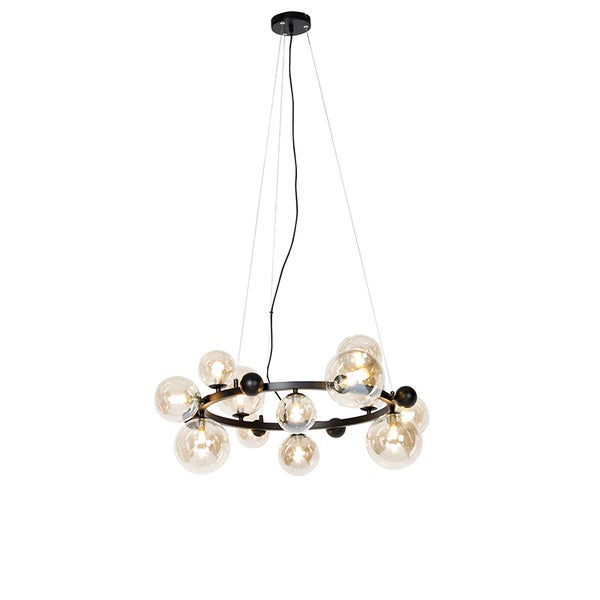 Kreisförmige Hängelampe mit mehreren Glaskugeln