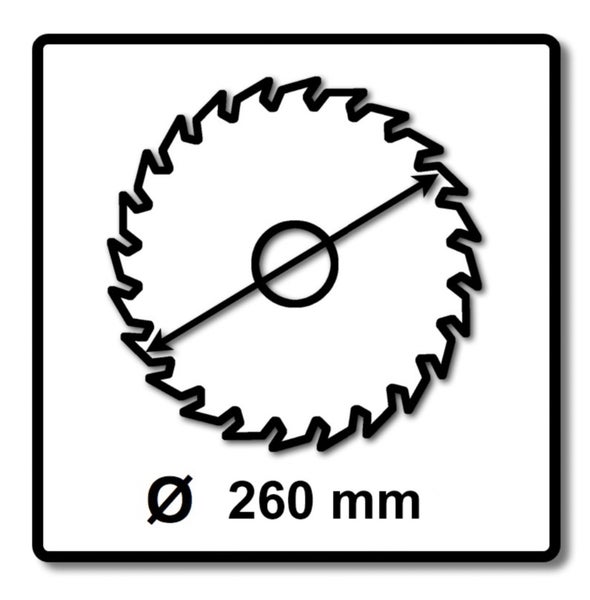 Durchmesser Kreissägeblatt 260 Millimeter