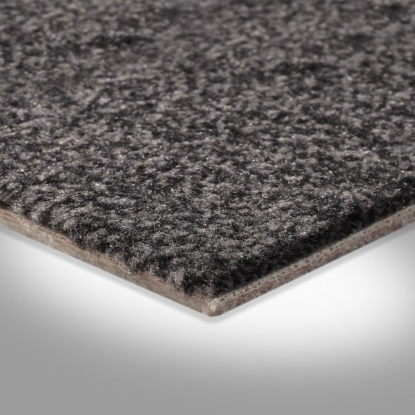 Teppichboden schwarz Velours Teppich Meterware mit Textilvlies Rücken 400 cm Breite (Meterware)