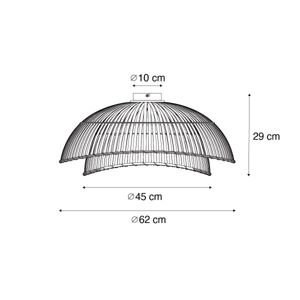 Orientalische Deckenleuchte aus schwarzem Bambus 62 cm - Pua