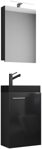 3tlg Waschtisch Slito SC Toilette schmal Schwarz