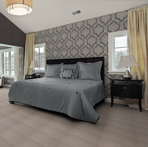 Teppichboden Meterware in Beige Auslegware Velours Qualität robust 500 cm Breite (Meterware)