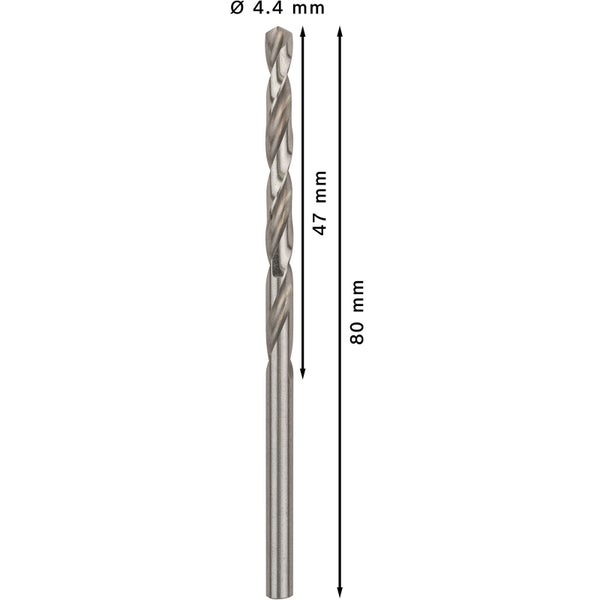 Bosch PRO Metal HSS-G Spiralbohrer 4,4 x 47 x 80 mm - 2608595333