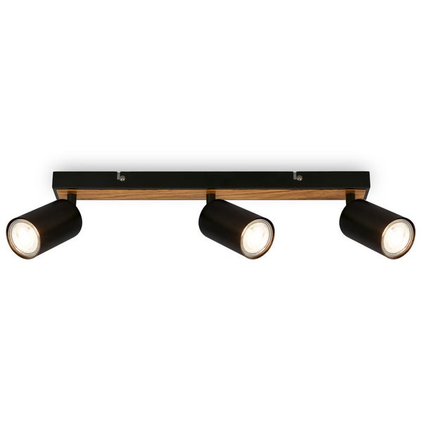 Deckenstrahler Deckenleuchte Deckenlampe Schlafzimmer Schwenkbar 3-flammig Holz