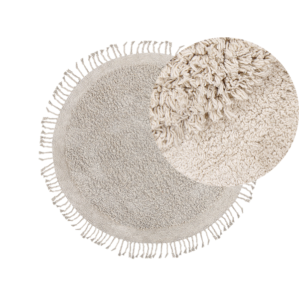 Teppich BITLIS Hellbeige ø 140 cm Baumwolle