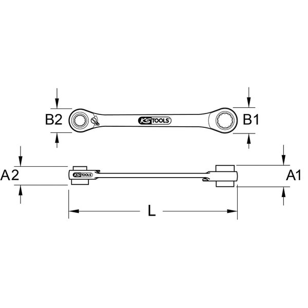 KS TOOLS GEARplus Mini-Bit-Umschalt-Ratschenringschlüssel 1/4 x 5/16 - 503.4679