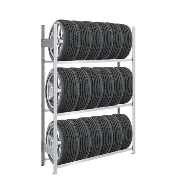 PROREGAL Reifenregal Tire Pro Made In Germany HxBxT 200 x 130 x 43 cm 3 Ebenen 150 kg Fachlast Bis Zu 6 Reifen Pro Ebene Verzinkt