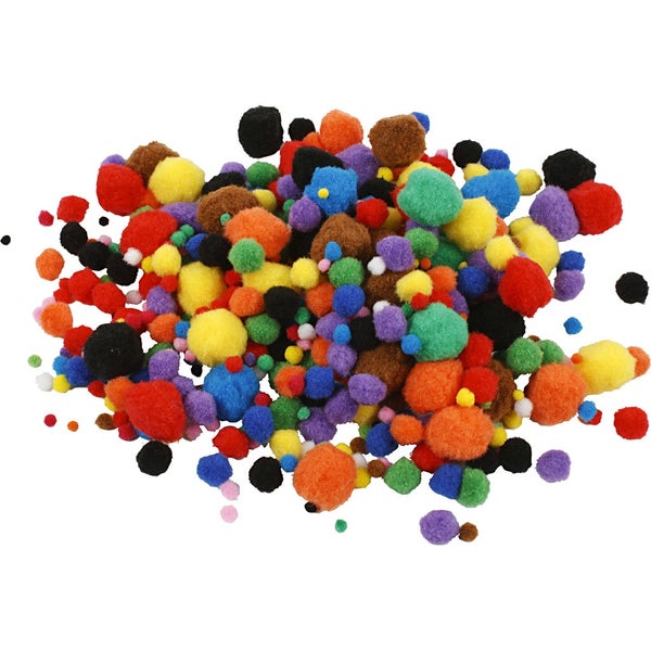 Creativ Company  Pompons, D 5-40 mm, Sortierte Farben, 42 g