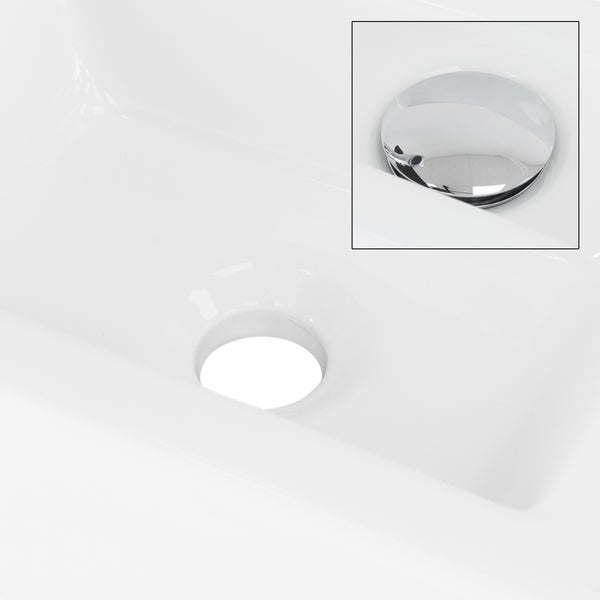 ML-Design Waschbecken aus Keramik in Weiß 46x26x11 cm, Eckig, klein, Hahnloch rechts, Wandmontage oder Aufsatzwaschbecken, Moderne Waschtisch Waschschale Waschplatz Handwaschbecken, für Badezimmer