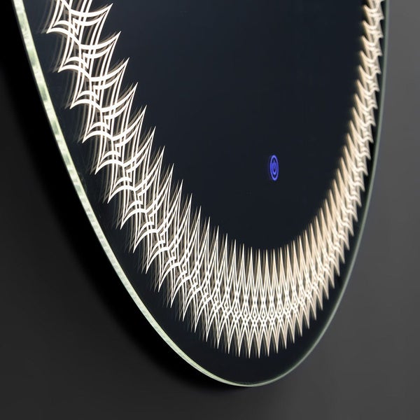 Designspiegel mit Dekoration und LED Beleuchtung 80cm
