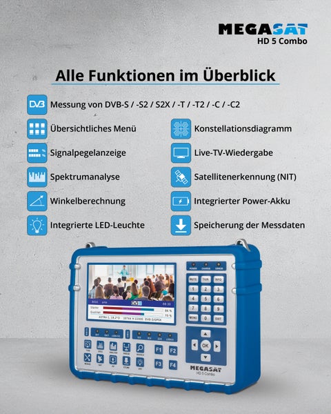 Megasat HD 5 Combo Satelliten Messgerät für die Signal Analyse und Satelliten Ausrichtung