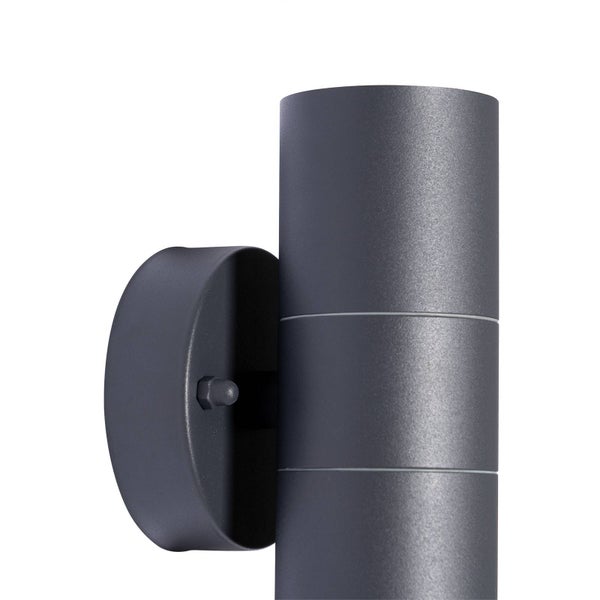 PRIOS Wandleuchte außen Tulimar (spritzwassergeschützt (Modern) in Schwarz aus Aluminium (2 flammig, GU10) - Außenwandleuchten Wandlampe Led Außenlampe Outdoor für Außenwand/Hauswand
