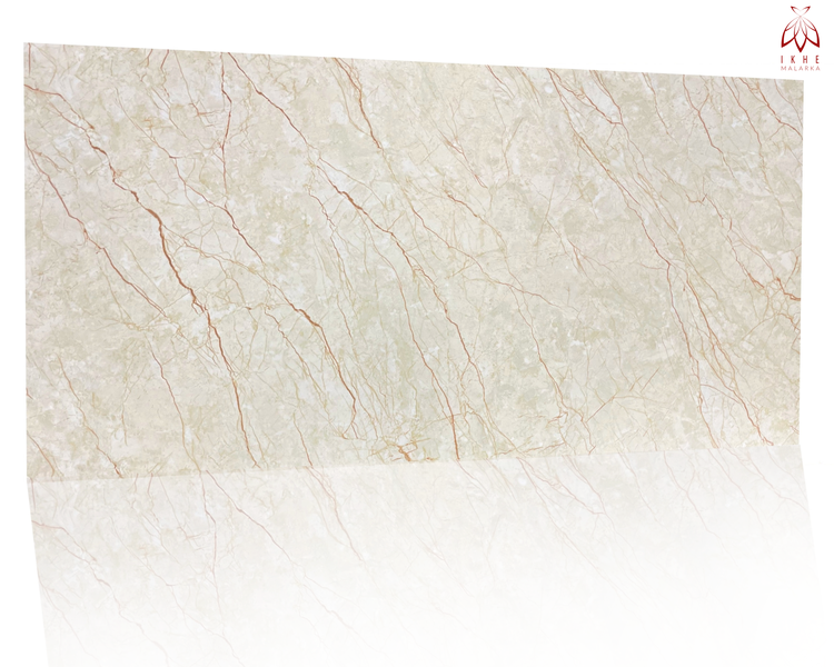 3D Wandpaneel Marmoroptik PVC 120x60cm – Luxuriöse Wandverkleidung DIY-Montage, Alternative zu Fliesen für Bad & Küche Beige 01