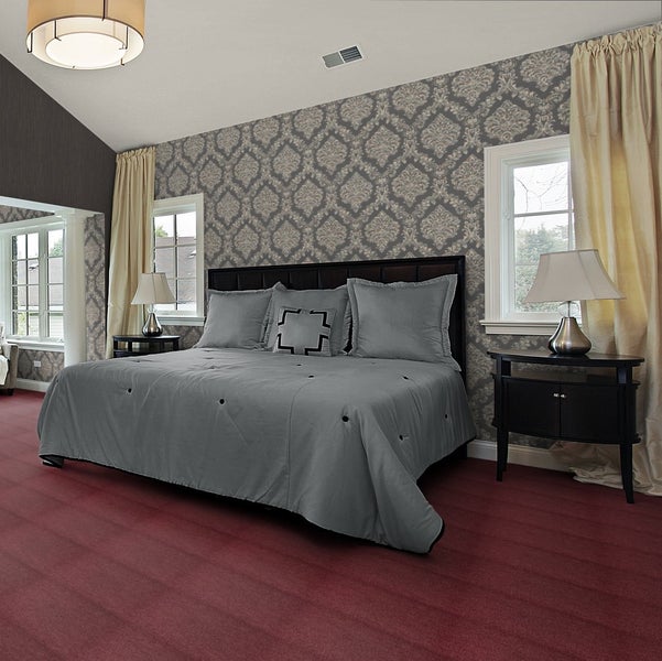 Teppichboden Meterware in Rot mit Velours Oberfläche 500 cm Breite (Meterware)