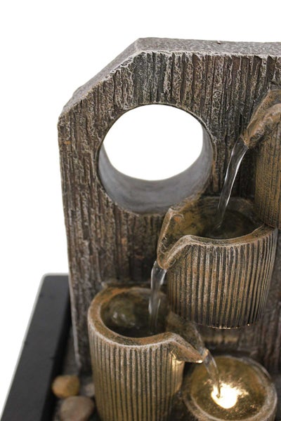 Zimmerbrunnen Tischbrunnen FoCoppe antik braun Led 26 cm 10971