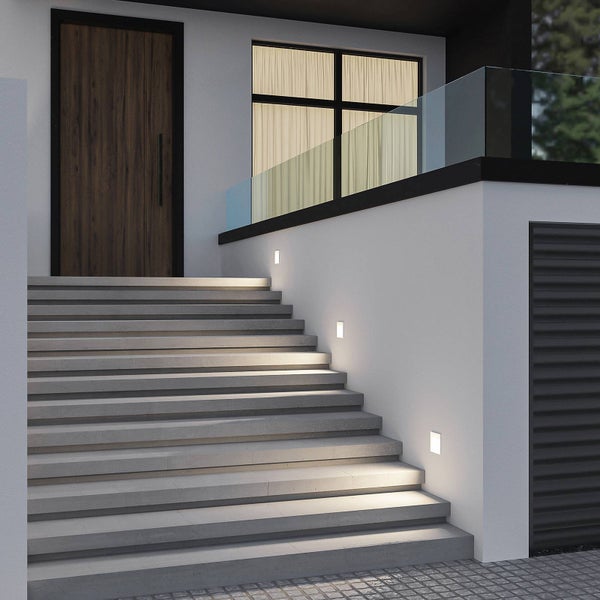 Arcchio LED Wandleuchte außen Zamo (Modern) in Weiß aus Aluminium (1 flammig, ) - Wandeinbauleuchte für Außen Wandlampe Außenwand/Hauswand Haus Terrasse & Balkon Flurleuchte