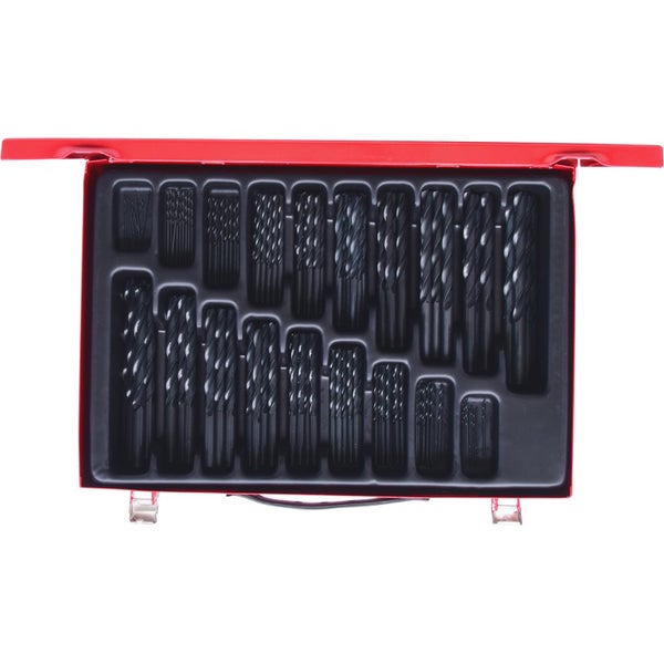 Bohrer-Set in rotem Metallkoffer