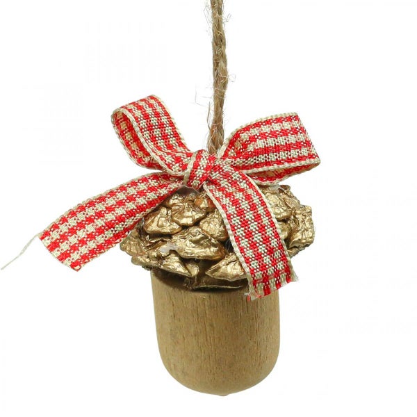 Dekorative Eichel zum Aufhängen mit Schleife