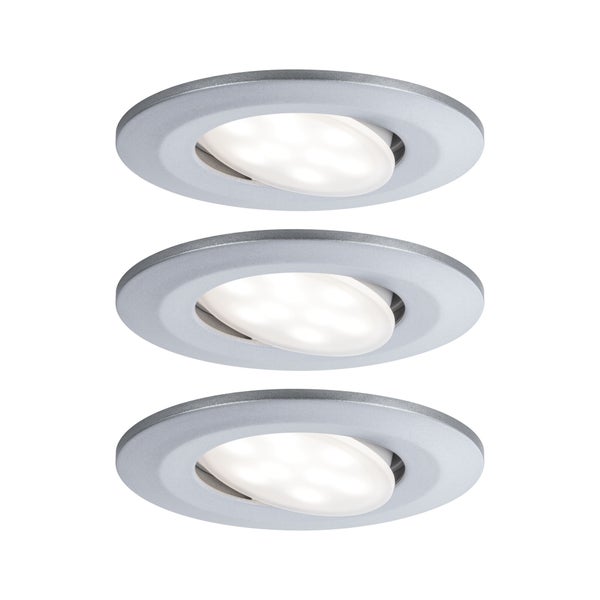 LED Einbauleuchte Calla Basisset schwenkbar IP65 rund 90mm 30° 3x6W 3x530lm 230V 4000K Chrom matt