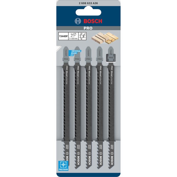 Bosch PRO Wood precise T344DP Stichsägeblatt 152 mm 5-tlg. - 2608633A36