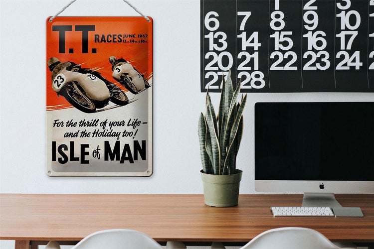 Blechschild Spruch 20x30cm Motorrad TT Races Isle of Man
