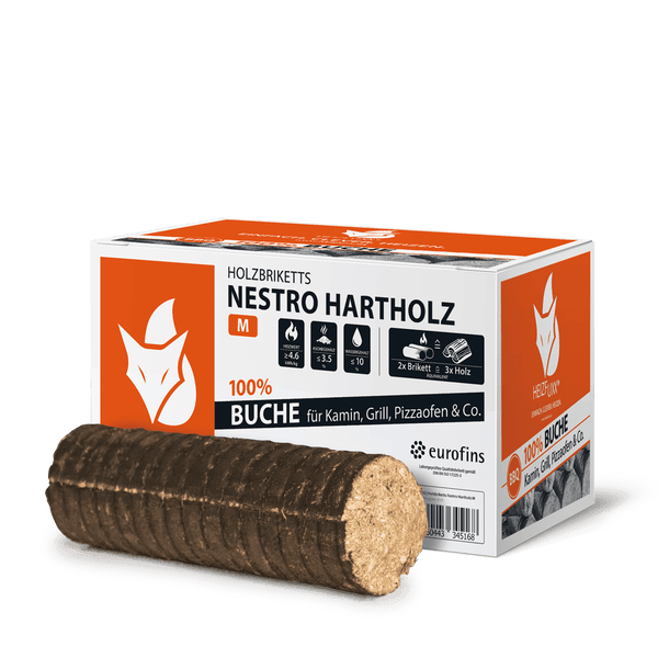 Heizfuxx Nestro Hartholz M 10kg x 3 Karton 30kg Holzbriketts 10 Kg Briketts 10 Kg Holzbriketts Im Karton