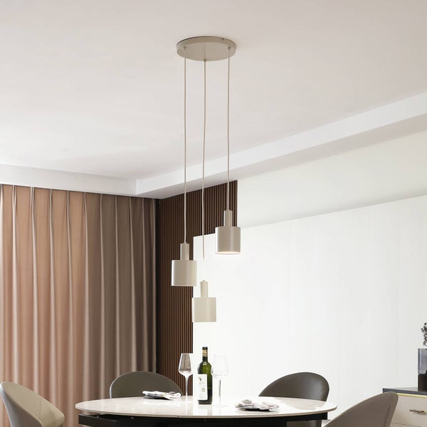 Lindby Pendelleuchte Ovelia (Modern) in Creme aus Metall (3 flammig, E27) - Deckenlampe Esstischlampe Hängelampe Hängeleuchte Küchenleuchte