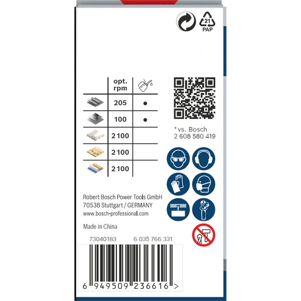 Informationen zu Bosch Sägeblättern: Drehzahl, Material und Sicherheitshinweise