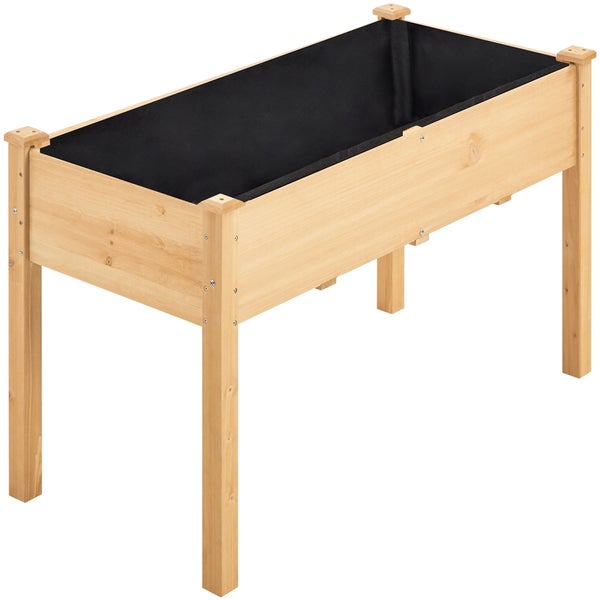 Hochbeet aus Holz mit Pflanzfolie