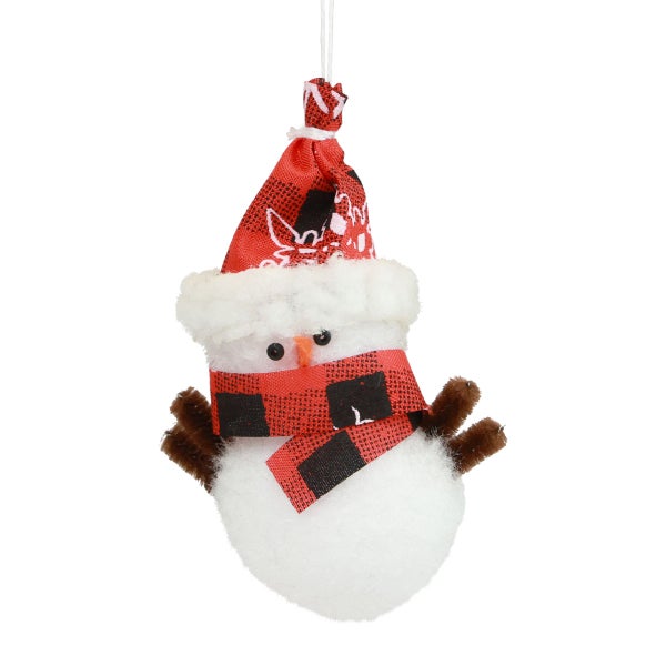 Schneemann-Weihnachtsbaumschmuck mit Mütze und Schal