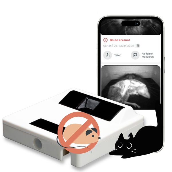 Intelligente Mausefalle mit App-Benachrichtigung und Maus-durchgestrichen-Symbol