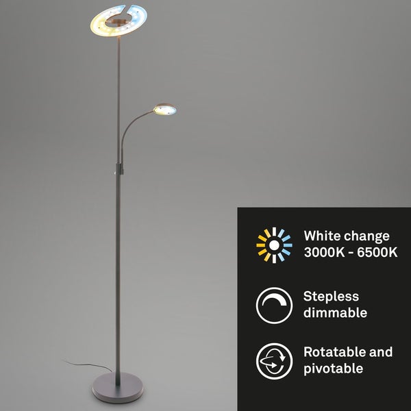 LED Stehlampe LED Stehleuchte Deckenfluter Wohnzimmer Dimmbar Lesearm Leselampe