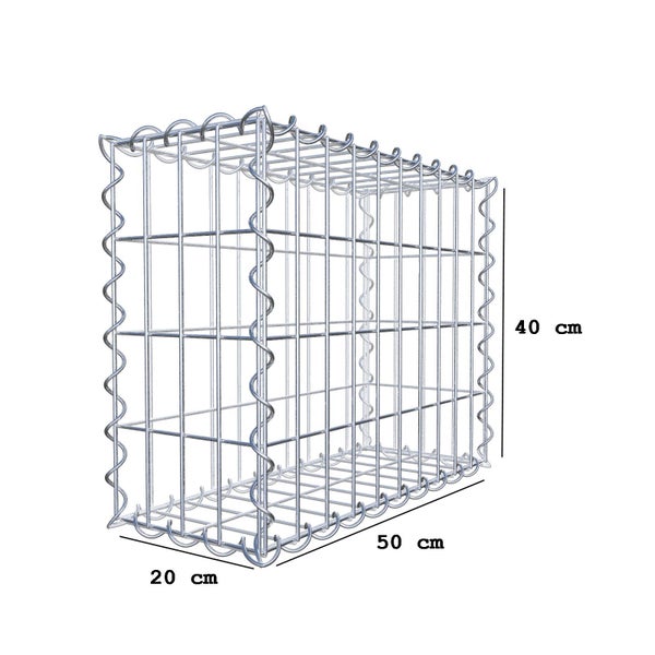 Gabione 50 cm x 40 cm x 20 cm (L x H x T), Maschenweite 5 cm x 10 cm, Spirale