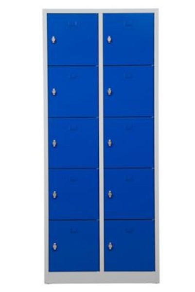 PROREGAL Schließfachschrank Falcon Medium HxBxT 190 x 80 x 45 cm Vorhängeschloss Grau-Blau