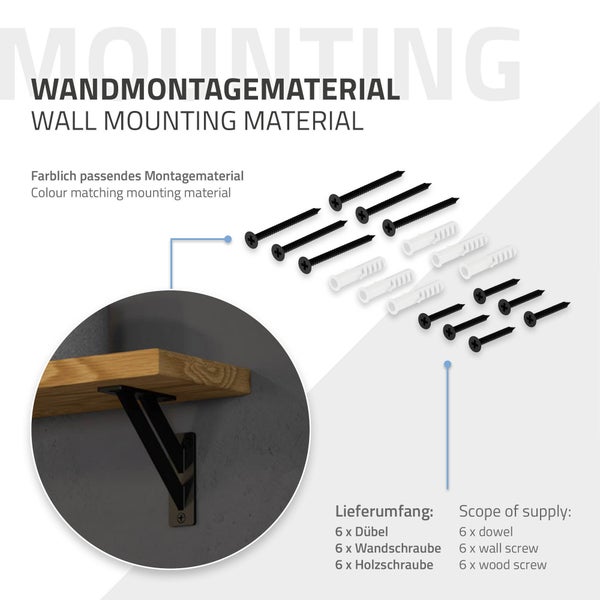 ML-Design 2 Stück Regalhalterung 120x120 mm, Schwarz, Aluminium, Schwebende Regalhalterungen, Regalwinkel, Wandhalterung für Regalbrett, Regalträger für Wandmontage, Wandregal Wandkonsole Regalstütze