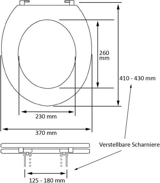 ADOB WC Sitz Bambus gestreift, umweltfreundlich, warm, rostfreie verstellbare Edelstahlscharniere, universalpassend