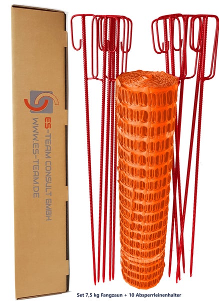 UvV Profi Fangzaun Set 50m 7,5kg +10 Halter Baustellen Absperrzaun Farbe: / Grün-Grün