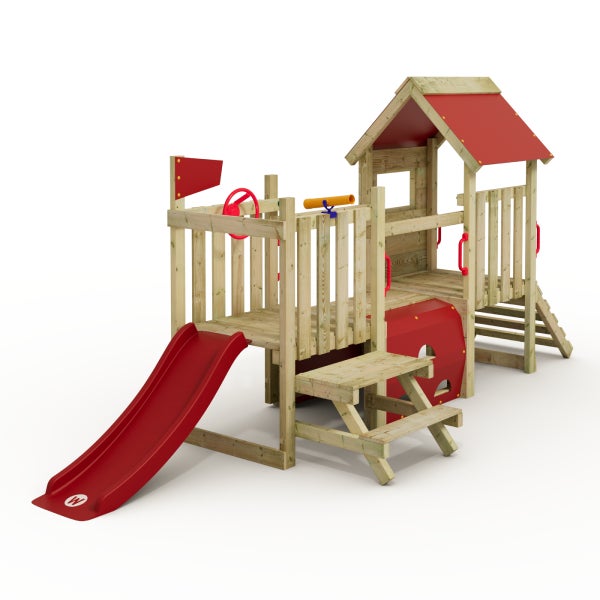 WICKEY Kleinkinder-Kletterturm My First Playground 1 mit Rutsche -rot