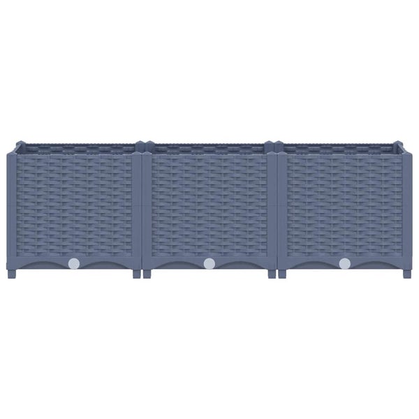 Rechteckiger Pflanzkasten aus Kunststoff im Rattan-Stil für den Garten