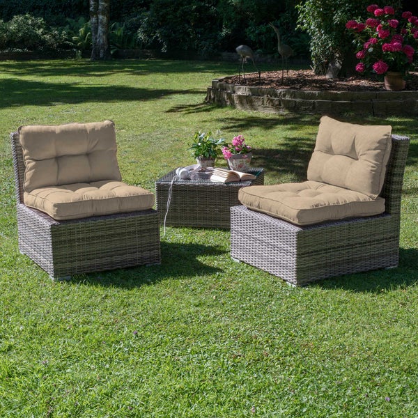 Beautissu Flair Loungekissen Outdoor Rücken 50x40x12cm Natur