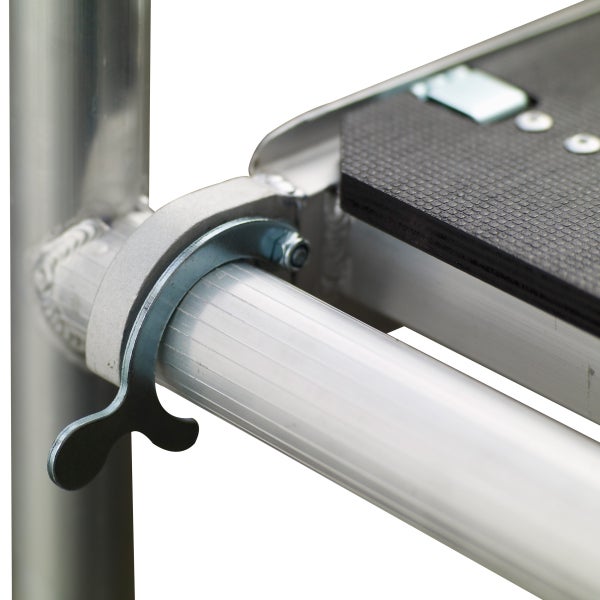 Detailansicht eines Gerüstbauteils mit Schnellverschluss