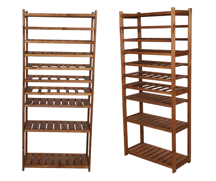 PROREGAL Weinregal SPREEWALD HxBxT 163x70x33cm 36 Flaschen auf 6 Ebenen + 4 Ablagen Massives Kiefernholz Braun geölt