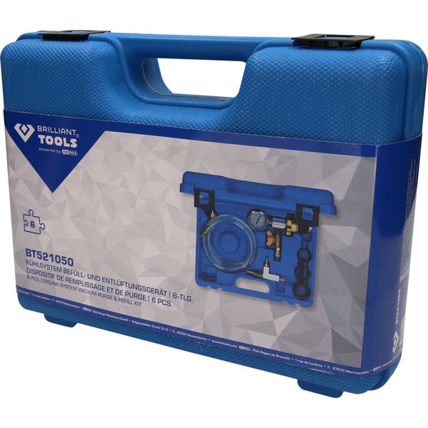 Brilliant Tools Kühlsystem Befüll- und Entlüftungsgerät im blauen Koffer