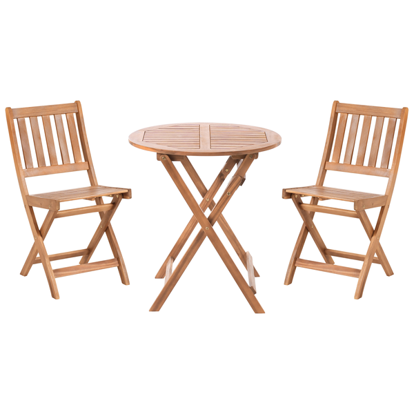 Bistro Set klappbar FEBBIO zertifiziertes Akazienholz Braun