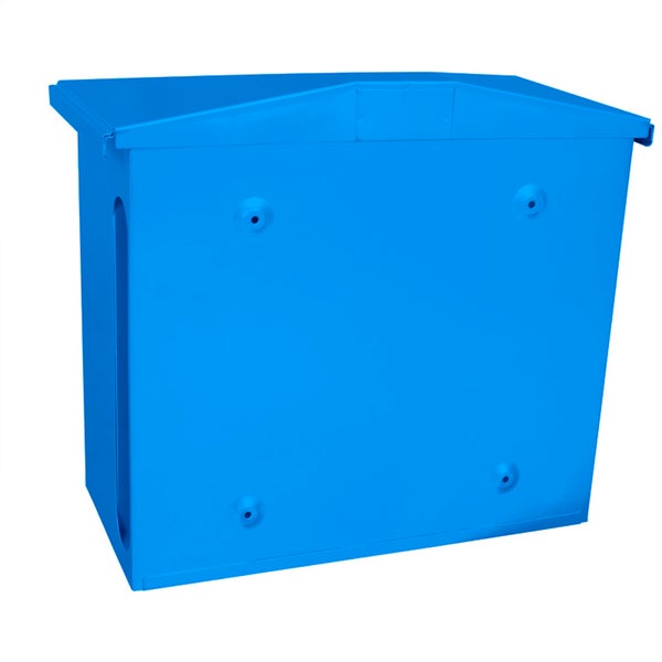 PROREGAL Wandbriefkasten Zamoran Aus Verzinktem Stahl Mit Namensschild HxBxT 34,5 x 39,2 x 20,5 cm Einwurföffnung 32 x 2 cm Blau