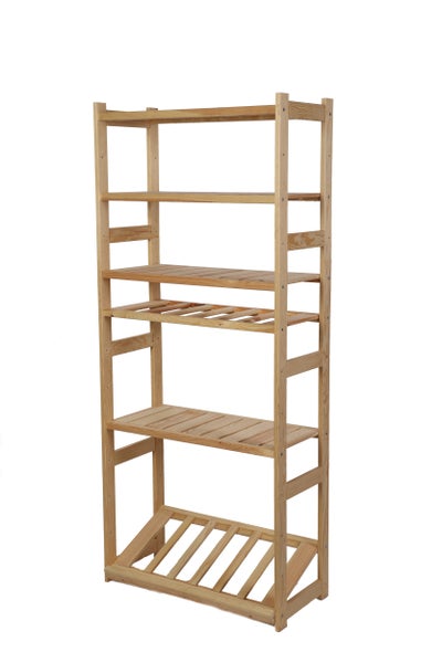 PROREGAL Getränkekisten- & Weinregal SPREEWALD HxBxT 163x70x33cm 6 Flaschen auf 1 Ebene + 1 Ebene für Kisten + 4 Ablagen Massives Kiefernholz Natur