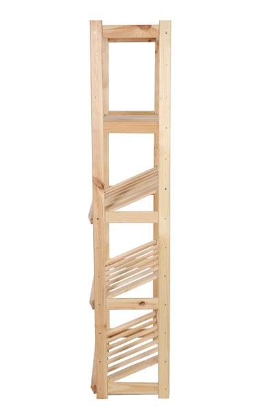 PROREGAL Getränkekistenregal SPREEWALD HxBxT 163x70x33cm 3 Ebenen für Kisten + 2 Ablagen Massives Kiefernholz Natur