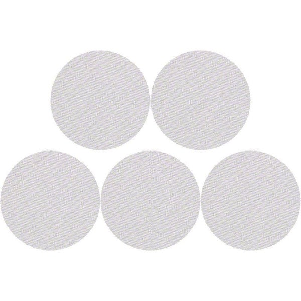 Fünf runde Textilfilter