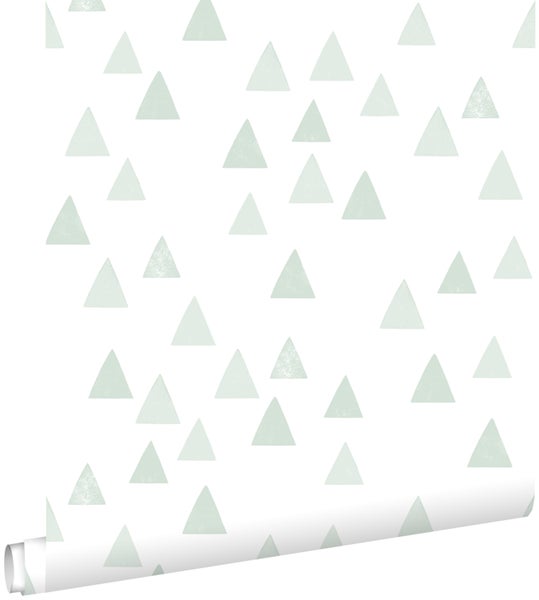 ESTAhome Tapete grafische Dreiecke Mintgrün - 53 cm x 10.05 m - 139055
