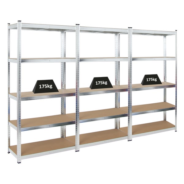 PROREGAL Mega Deal 3x Schwerlastregal Ragnar HxBxT 180 x 90 x 40 cm Fachlast 175 kg Verzinkt